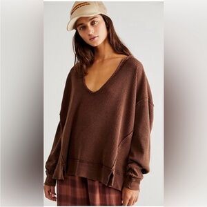 FreePeople Brown V-Neck shirt